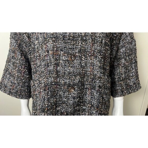 Eskandar O/S LUX Oversized Rich Tweed Boucle Coat Jacket 0 - Picture 10 of 14
